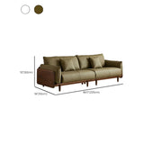 Contemporary Green Nappa Leather Wooden Frame Sofa #size