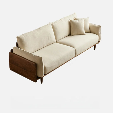 Contemporary Green Nappa Leather Wooden Frame Sofa Image - 2