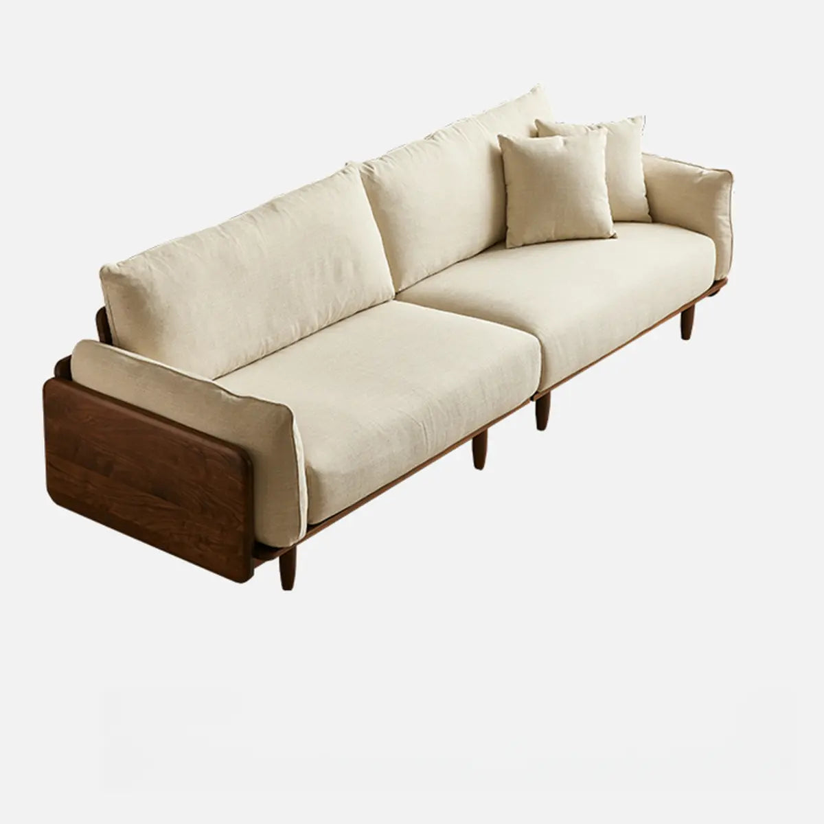 Contemporary Green Nappa Leather Wooden Frame Sofa Image - 4