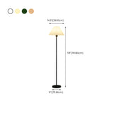 Contemporary Green Pleated Metal Column Floor Light #size