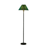 Contemporary Green Pleated Metal Column Floor Light Image - 2