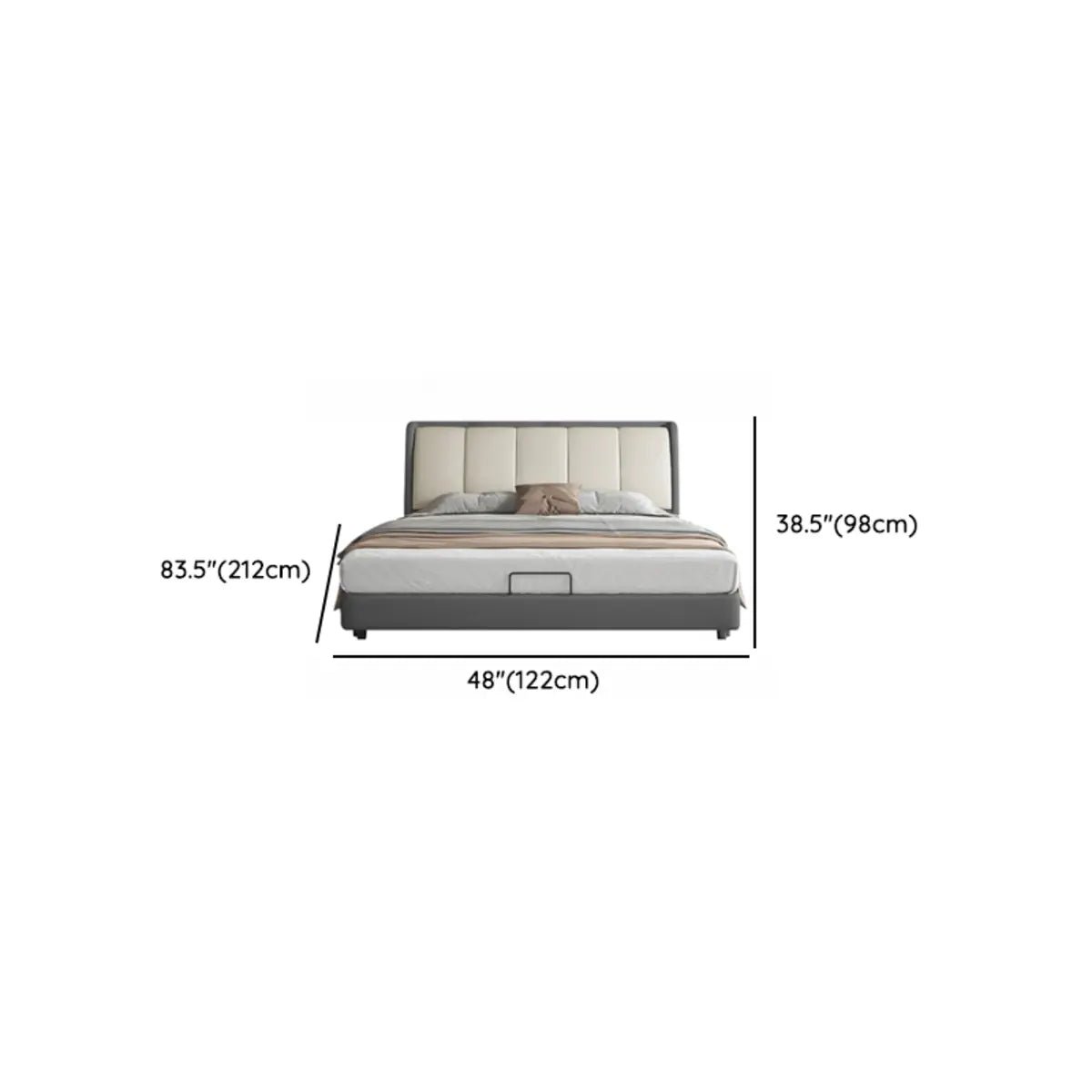 Contemporary Grey Untufted King Storage Platform Bed 