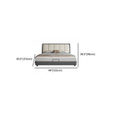 Contemporary Grey Untufted King Storage Platform Bed #size