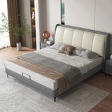 Contemporary Grey Untufted King Storage Platform Bed Image - 5