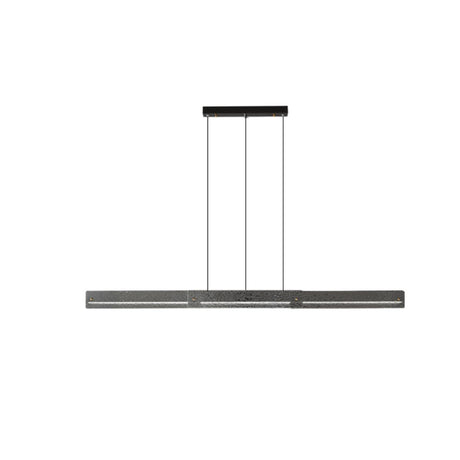 Contemporary Hammered Metal Linear LED Pendant Light Image - 2