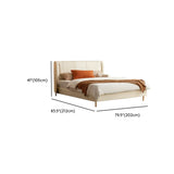 Contemporary Headboard Upholstered White Queen Panel Bed Image - 11