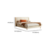 Contemporary Headboard Upholstered White Queen Panel Bed Image - 9