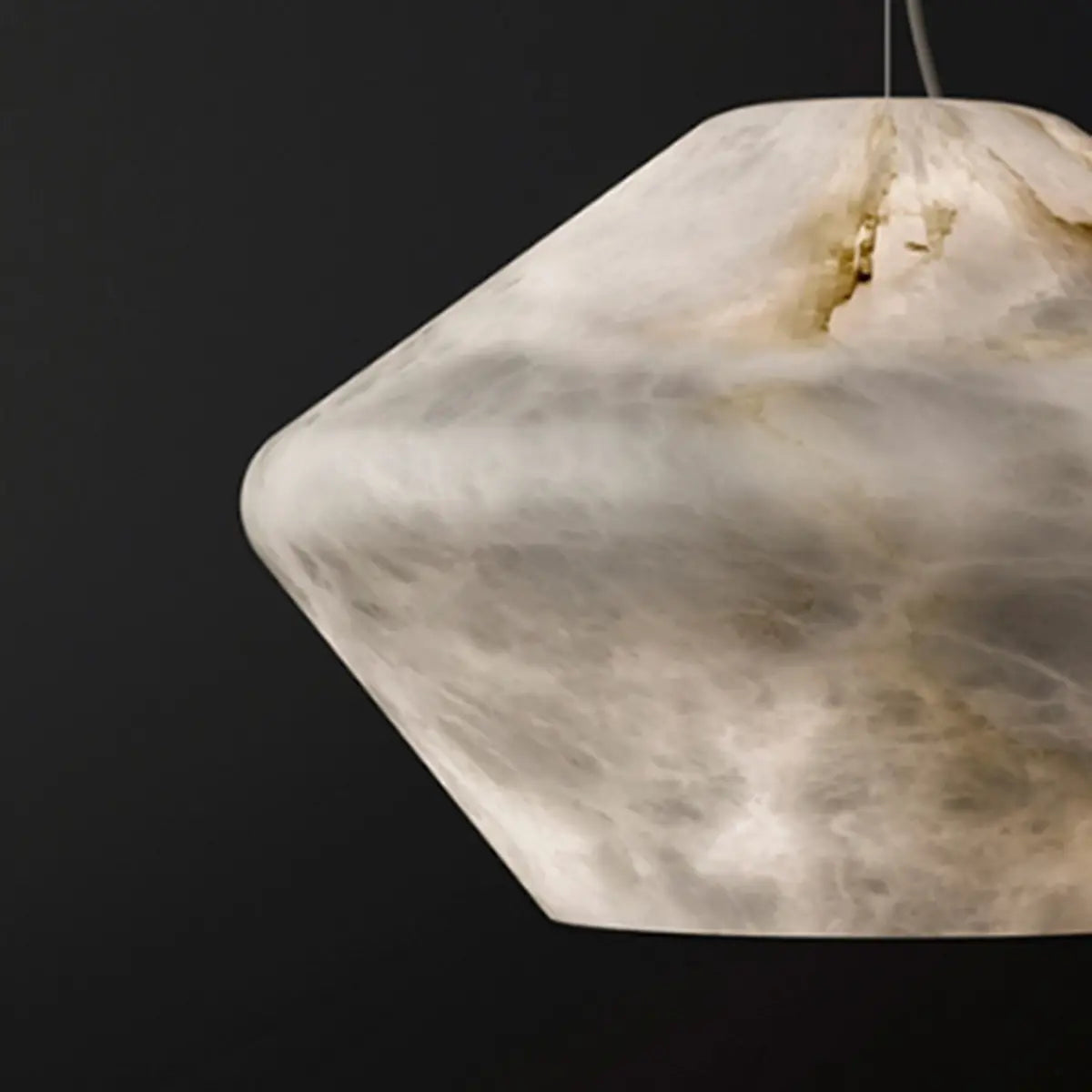 Contemporary Hexagon Alabaster Bedroom Pendant Light Image - 4