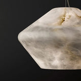 Contemporary Hexagon Alabaster Bedroom Pendant Light Image - 4