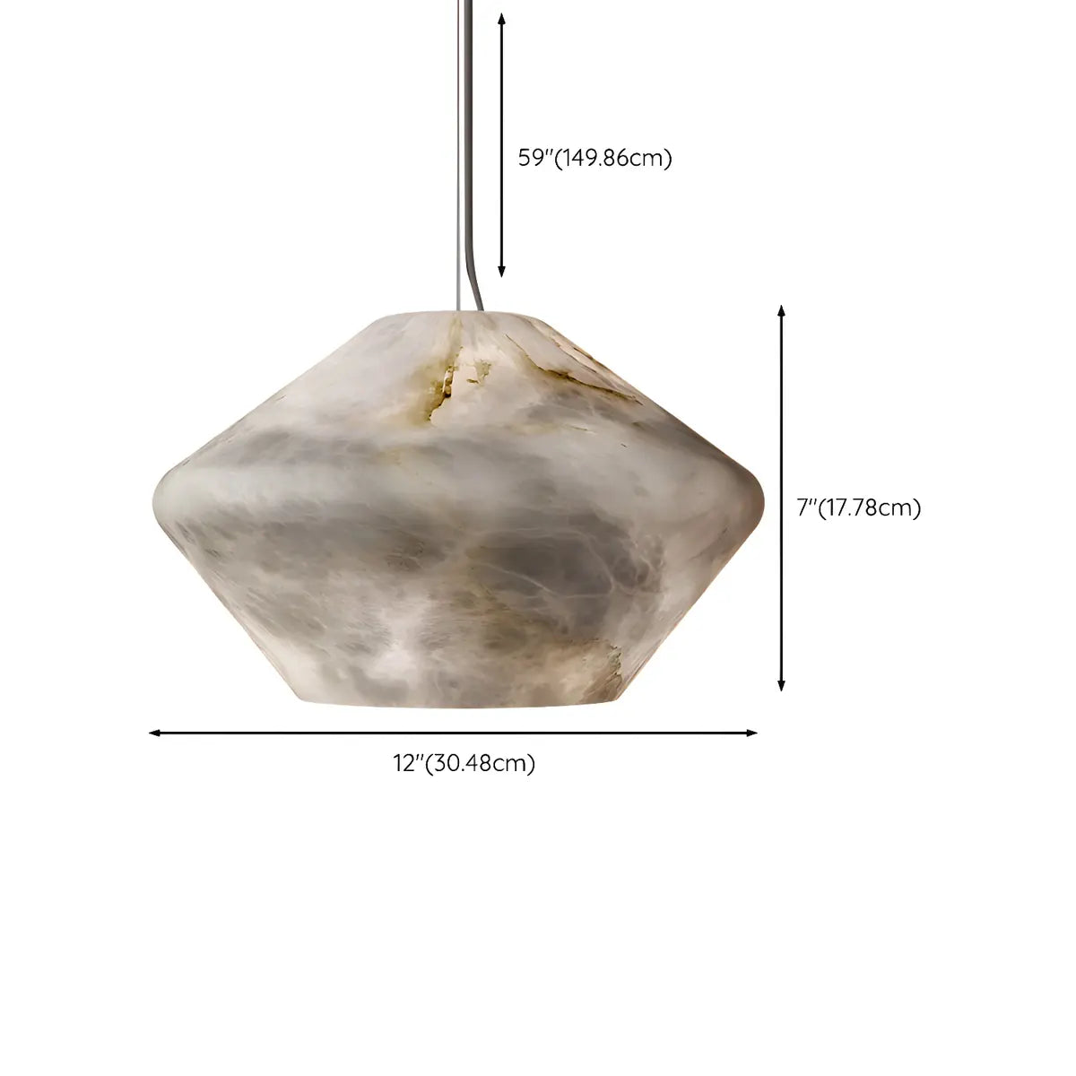 Contemporary Hexagon Alabaster Bedroom Pendant Light Image - 9