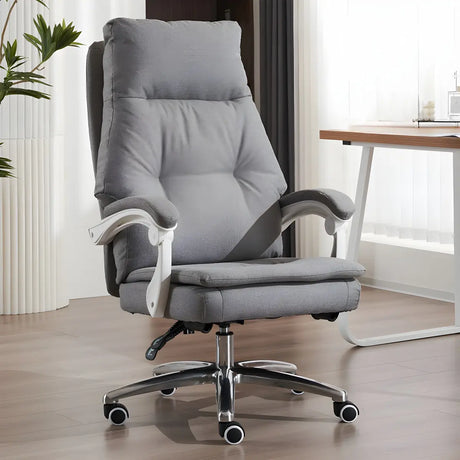 Contemporary High-Back Fabric Recline Office Chair Image - 2