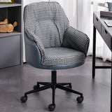 Contemporary Houndstooth Office Chair with Wheels Image - 26