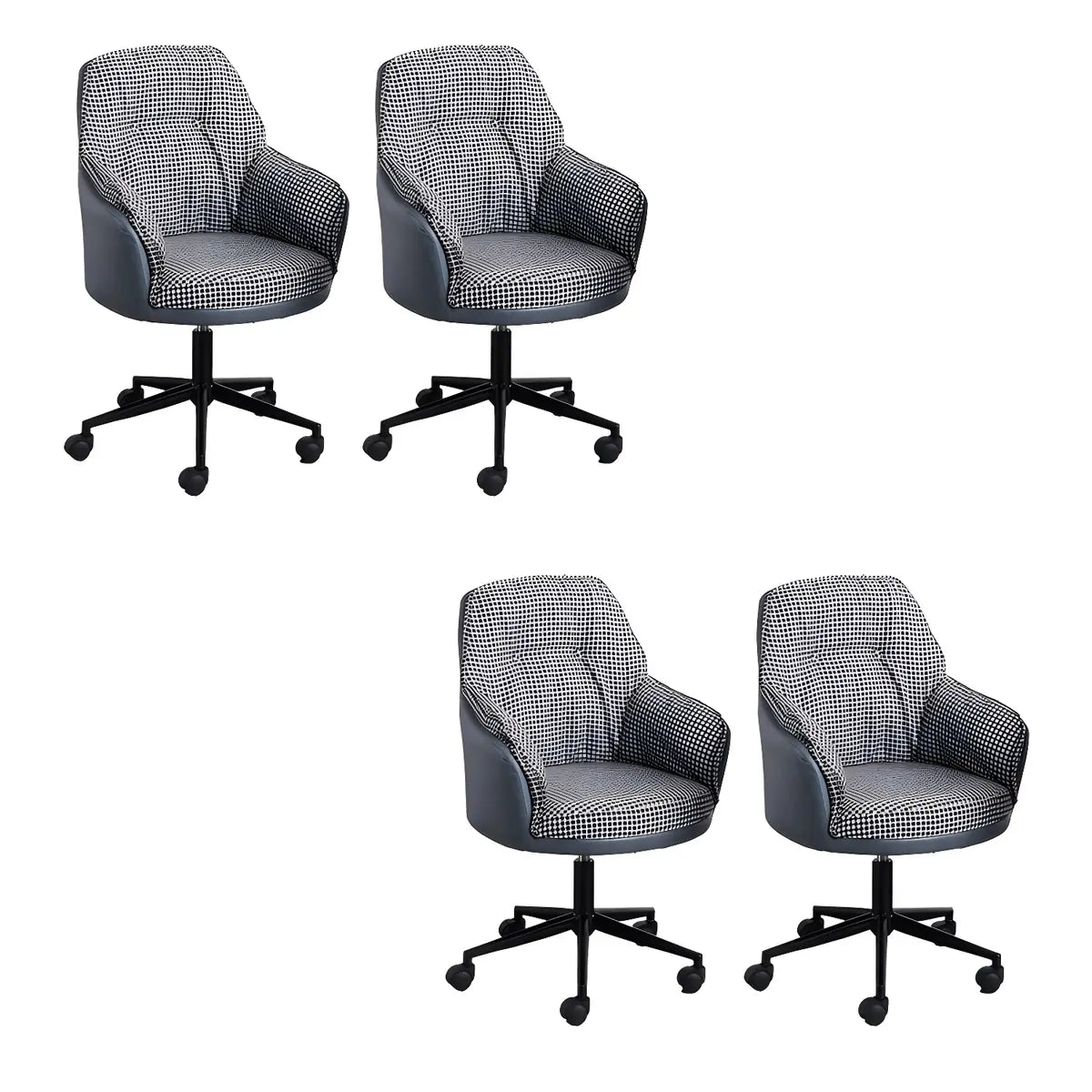 Contemporary Houndstooth Office Chair with Wheels Image - 28