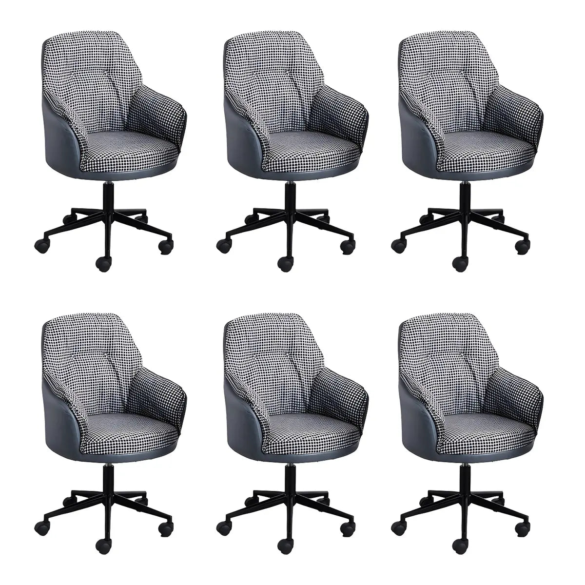 Contemporary Houndstooth Office Chair with Wheels Image - 29