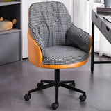 Contemporary Houndstooth Office Chair with Wheels Image - 35