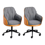 Contemporary Houndstooth Office Chair with Wheels Image - 36