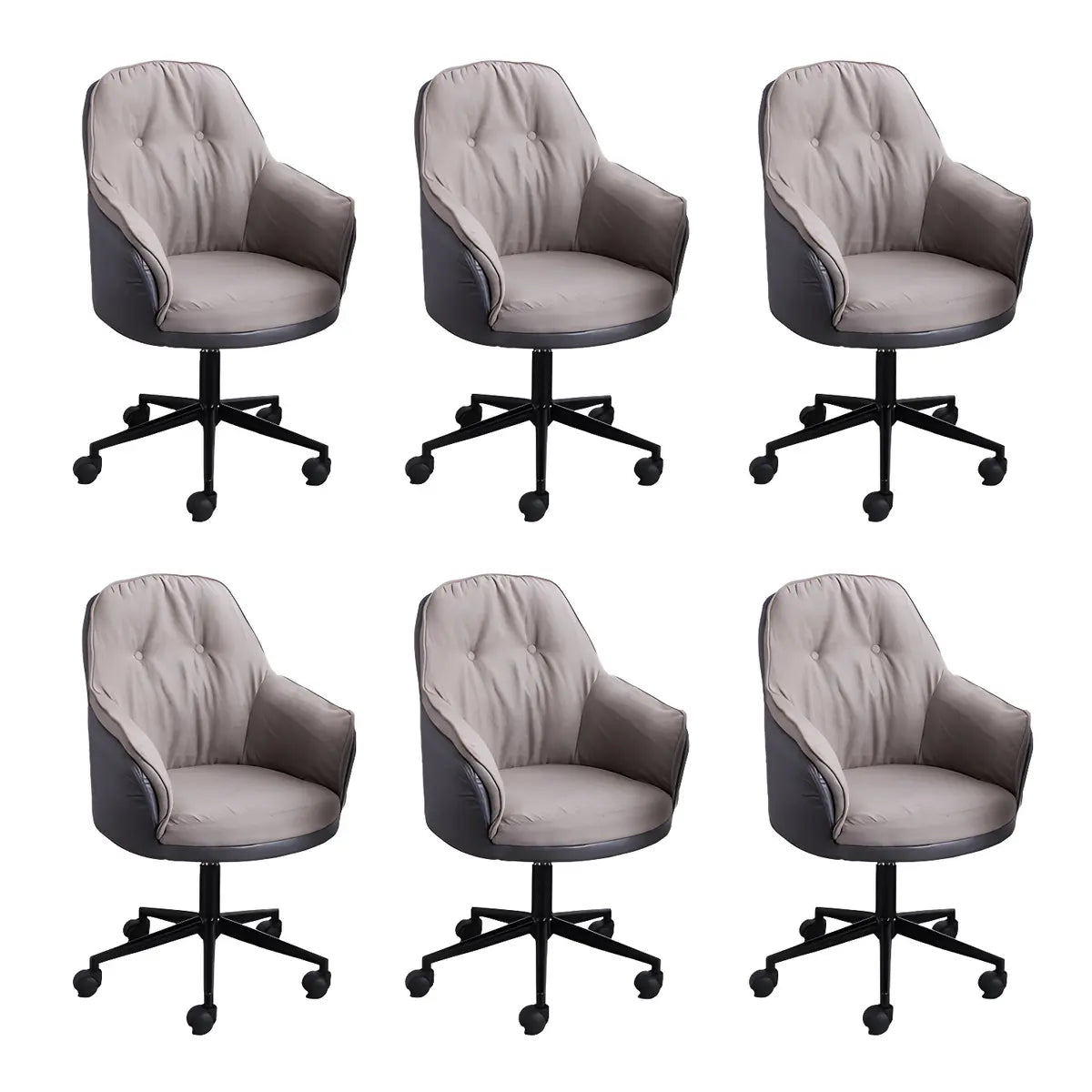 Contemporary Houndstooth Office Chair with Wheels Image - 53