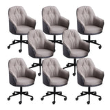 Contemporary Houndstooth Office Chair with Wheels Image - 54