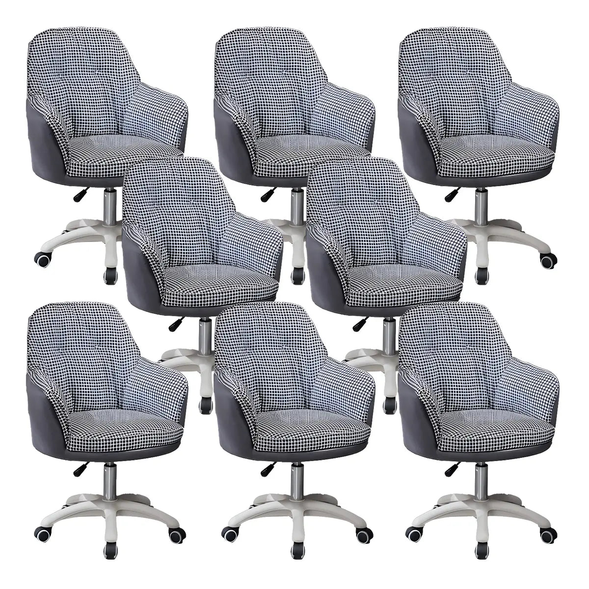 Contemporary Houndstooth Office Chair with Wheels Image - 59