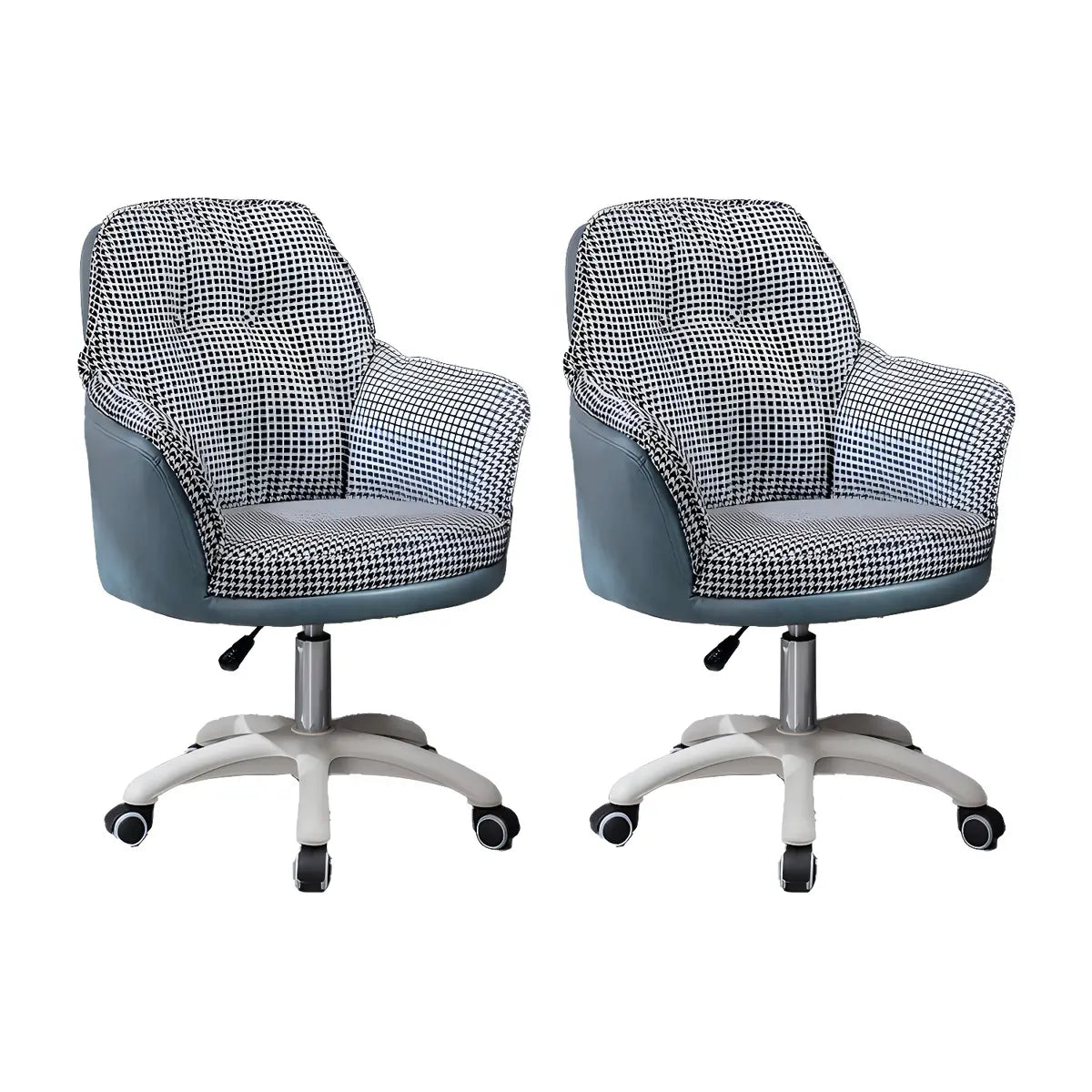 Contemporary Houndstooth Office Chair with Wheels Image - 66