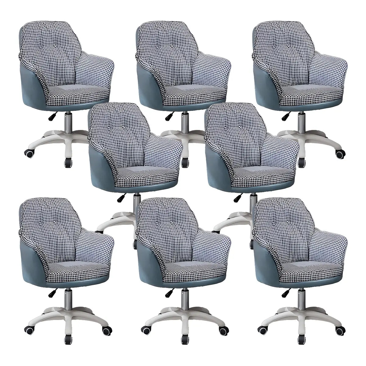 Contemporary Houndstooth Office Chair with Wheels Image - 69