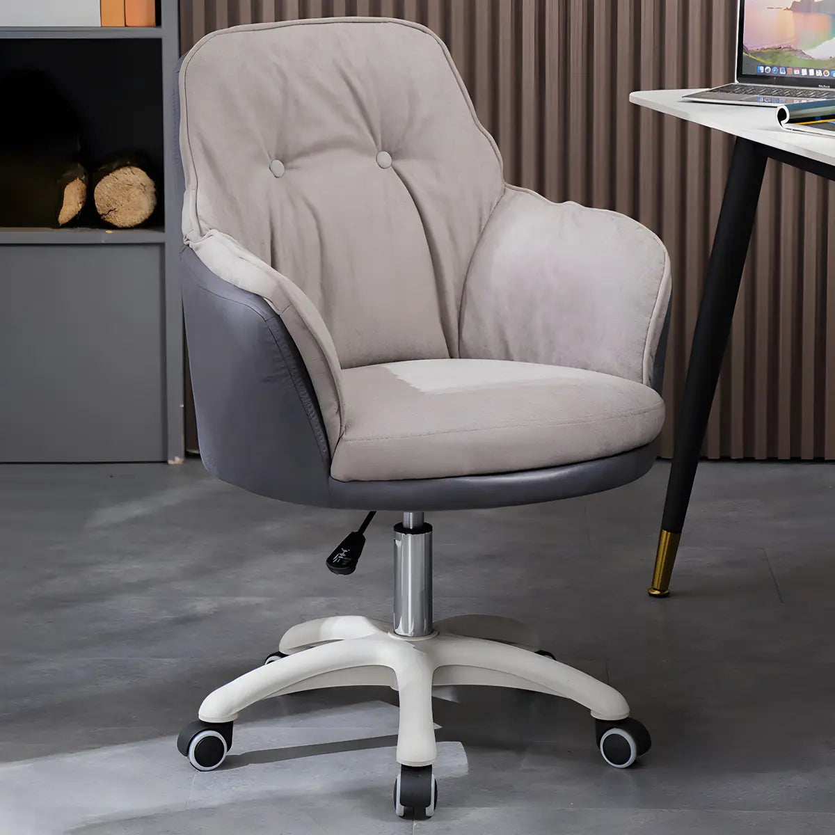 Contemporary Houndstooth Office Chair with Wheels Image - 70