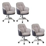 Contemporary Houndstooth Office Chair with Wheels Image - 72