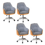 Contemporary Houndstooth Office Chair with Wheels Image - 77