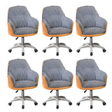 Contemporary Houndstooth Office Chair with Wheels Image - 78