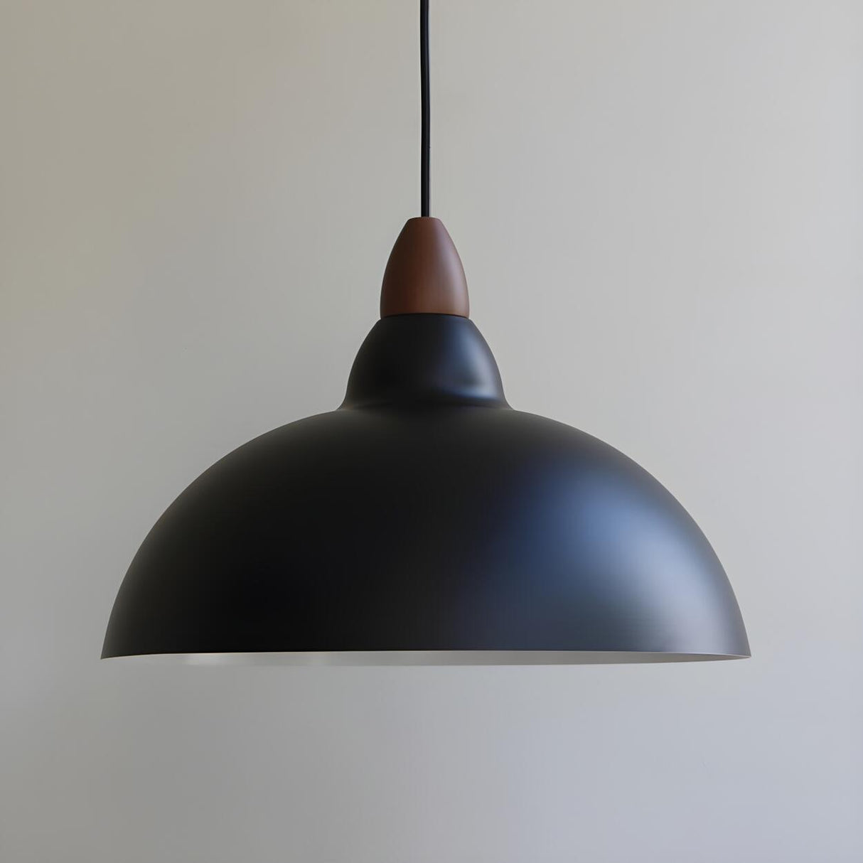 Contemporary Industrial Aluminum Dome Pendant Light Image - 5