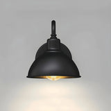 Contemporary Iron Black Dome External Wall LED Sconce Image - 8