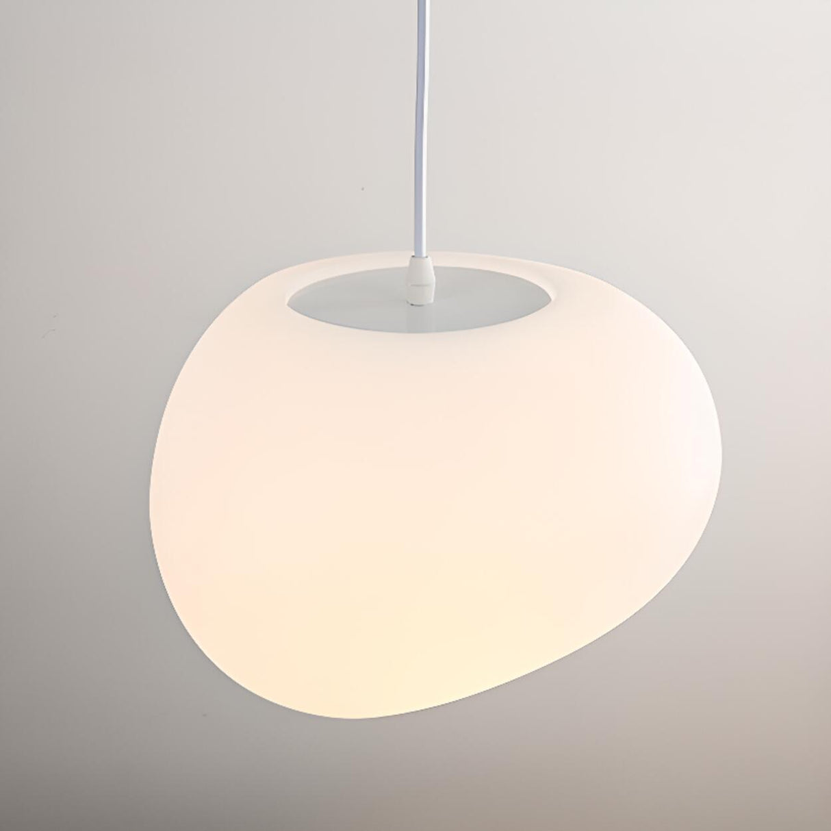 Contemporary Irregular White Resin Pendant Light Image - 10