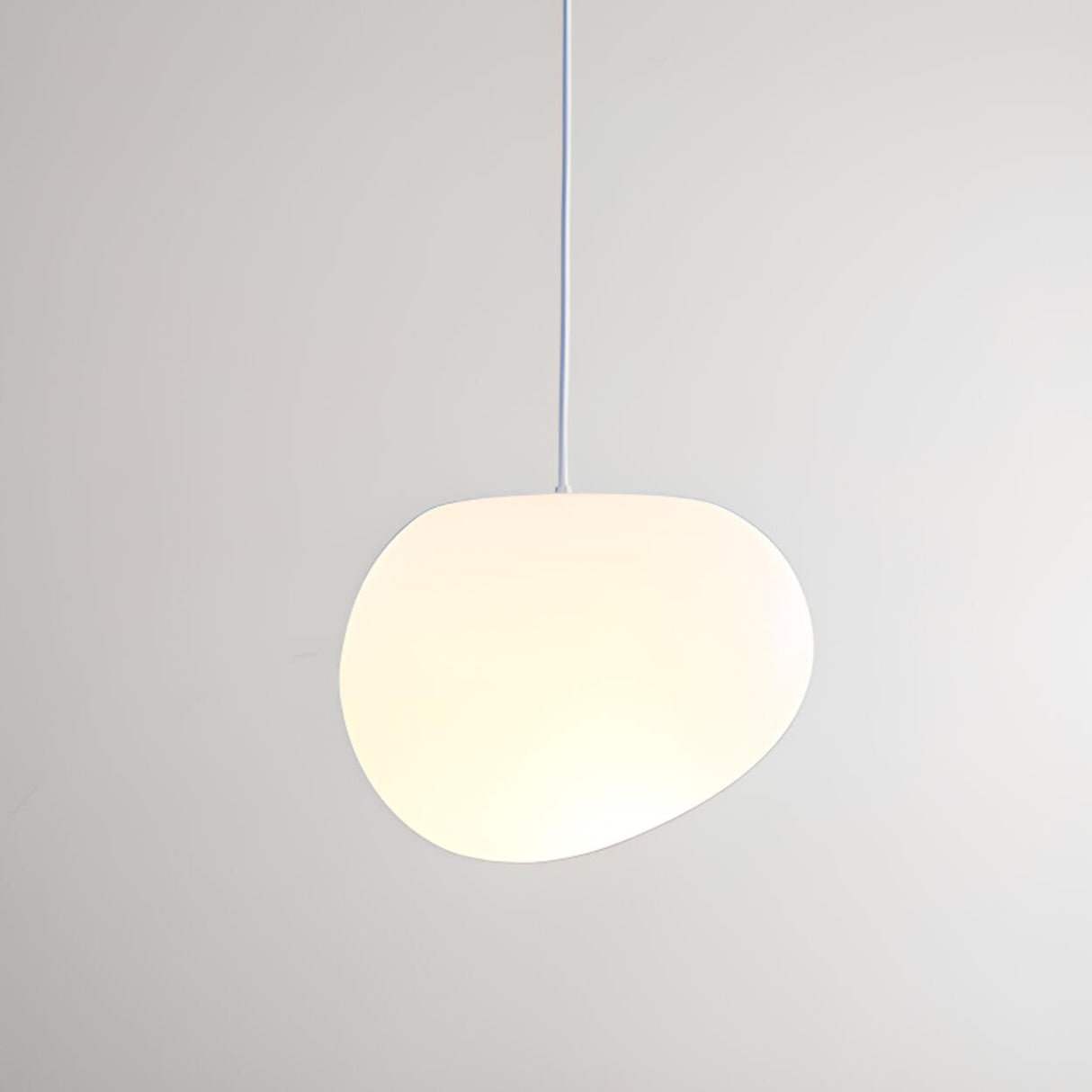 Contemporary Irregular White Resin Pendant Light Image - 3