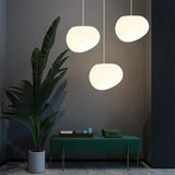 Contemporary Irregular White Resin Pendant Light Image - 6