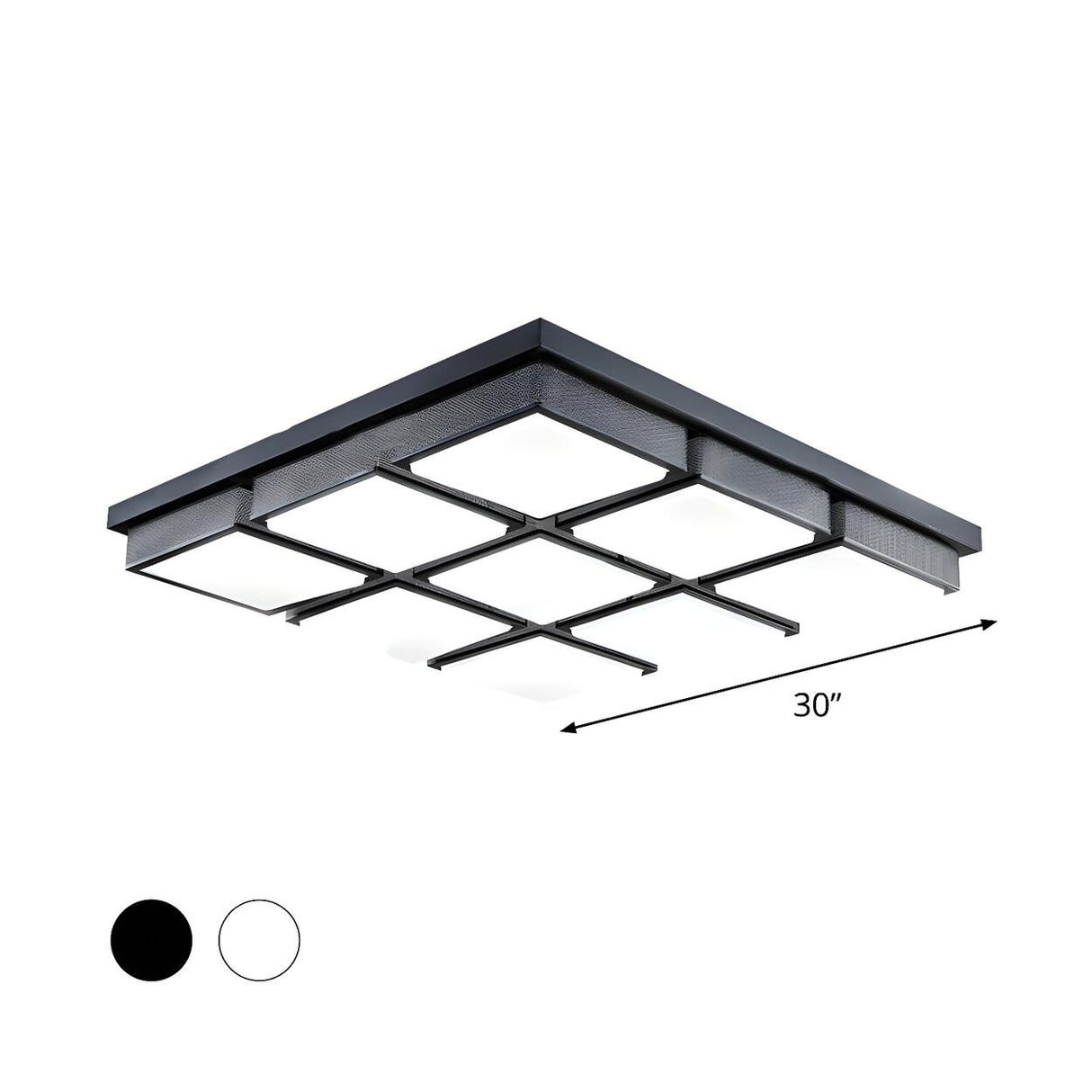 Contemporary Large Black Rectangle Flush Mount Light Image - 10