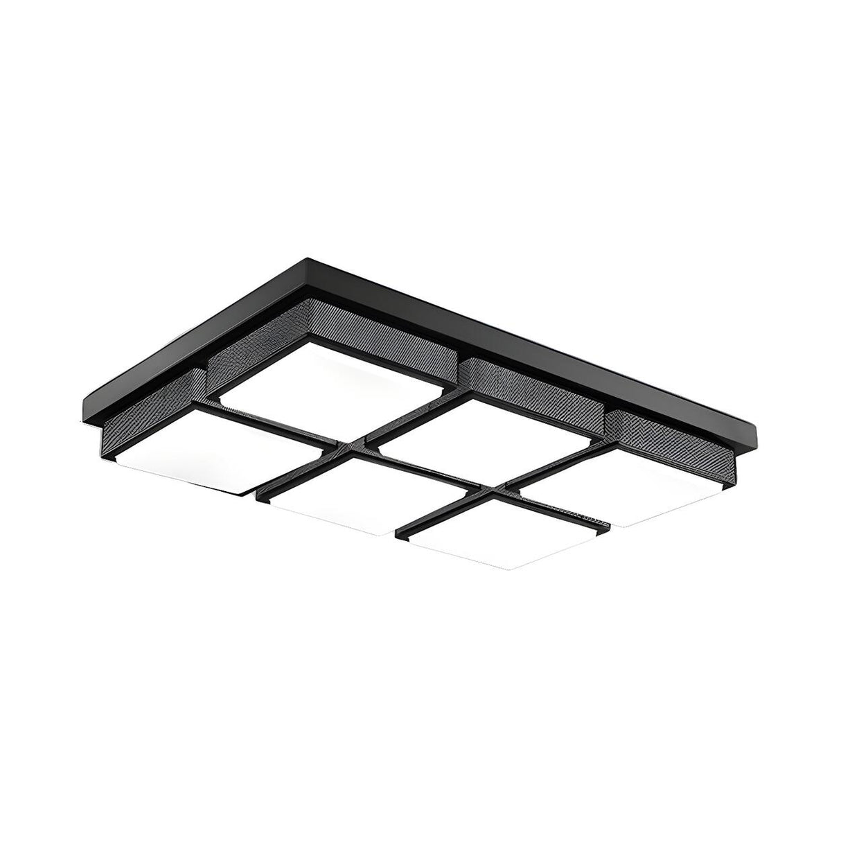 Contemporary Large Black Rectangle Flush Mount Light Image - 4