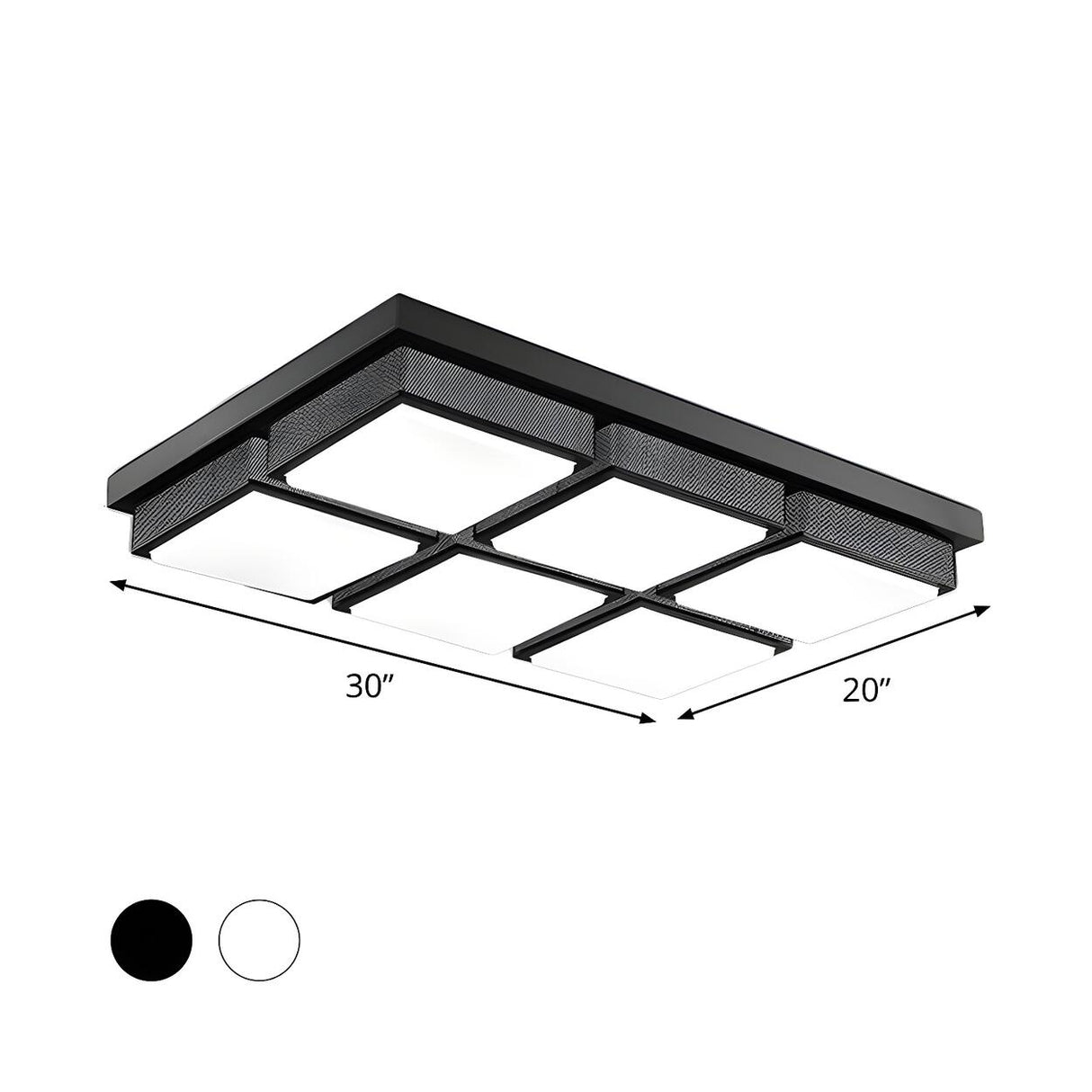 Contemporary Large Black Rectangle Flush Mount Light Image - 5