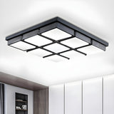 Contemporary Large Black Rectangle Flush Mount Light Image - 6