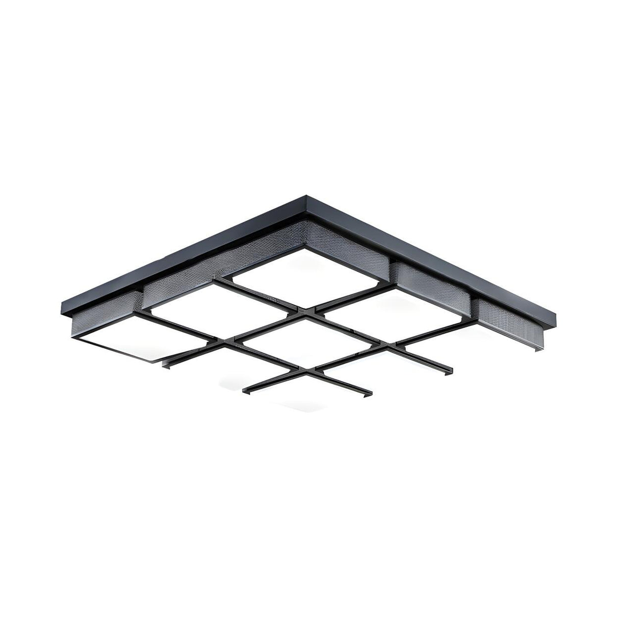 Contemporary Large Black Rectangle Flush Mount Light Image - 8