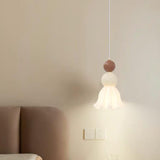 Contemporary Layered Beads Tulip Shape Glass Pendant Light Image - 1