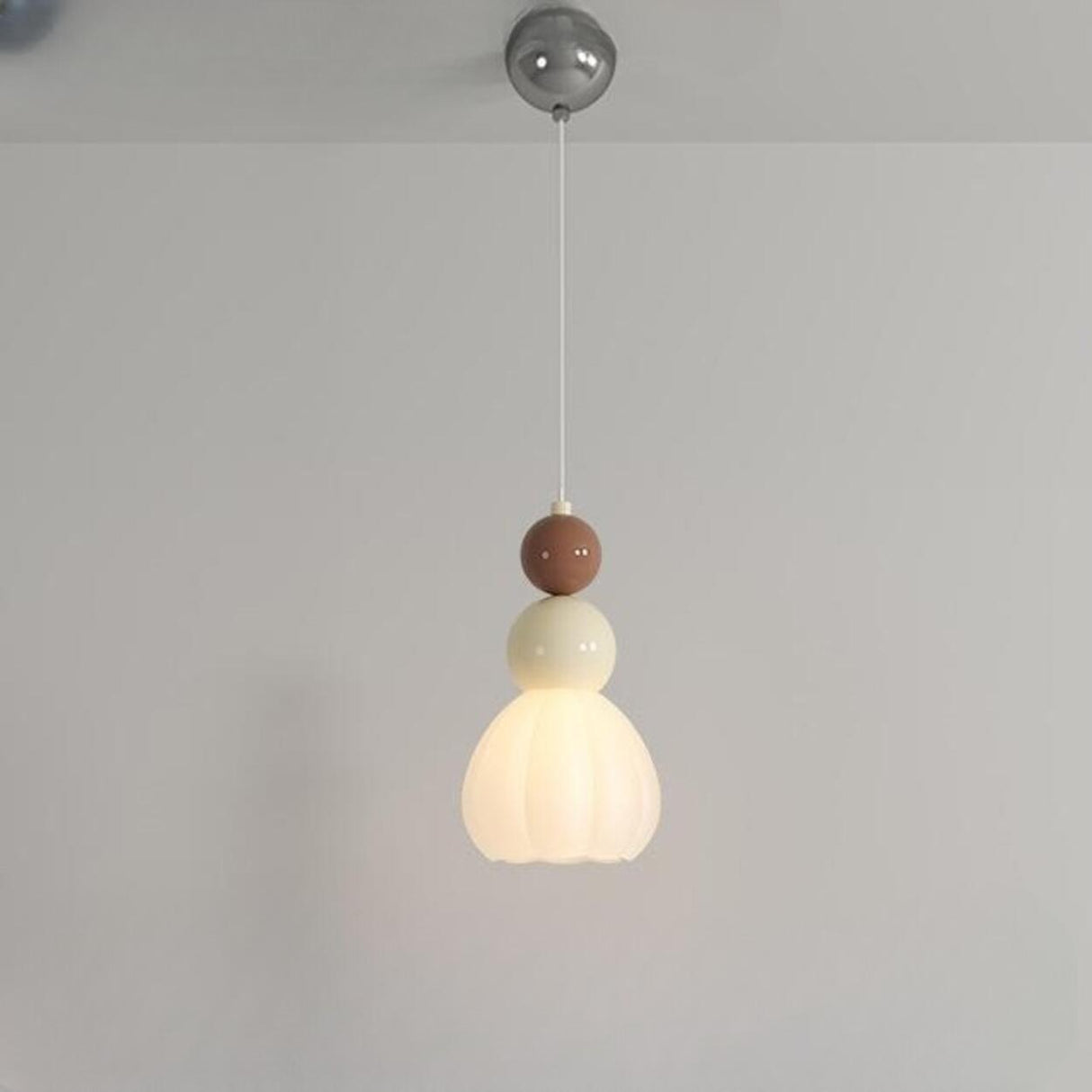 Contemporary Layered Beads Tulip Shape Glass Pendant Light Image - 15