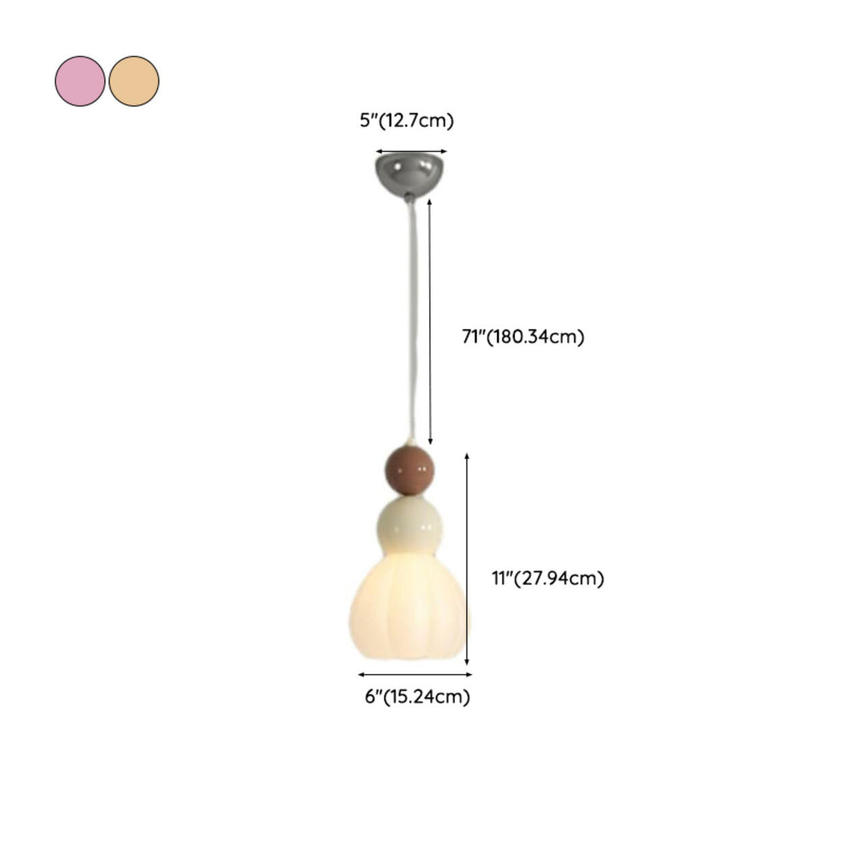 Contemporary Layered Beads Tulip Shape Glass Pendant Light Image - 19