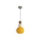 Contemporary Layered Beads Tulip Shape Glass Pendant Light Image - 2