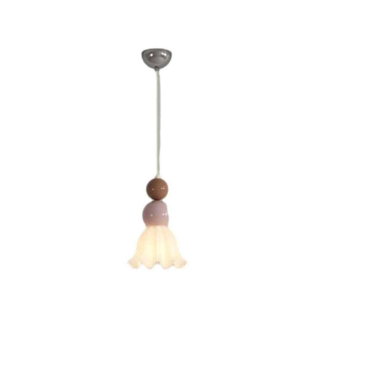 Contemporary Layered Beads Tulip Shape Glass Pendant Light Image - 3