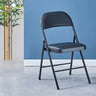 Contemporary Leather Folding Metal Armless Office Chair Image - 10