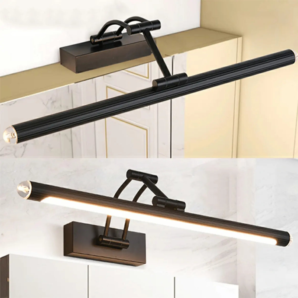 Contemporary LED Adjustable Linear Metal Vanity Light Image - 16