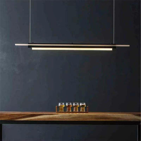 Contemporary Linear Adjustable Island Pendant Light Image - 1