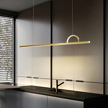 Contemporary Linear and Arch Island Pendant Light Image - 1