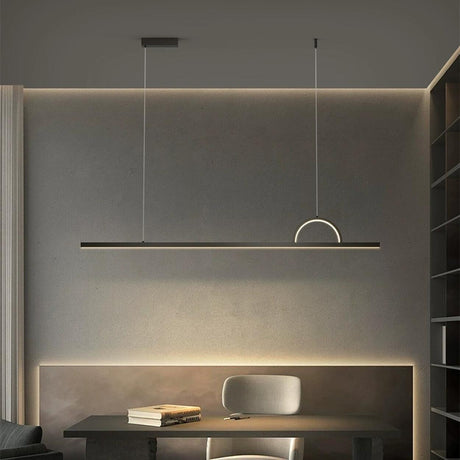 Contemporary Linear and Arch Island Pendant Light Image - 2