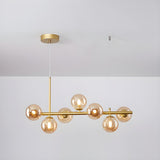 Contemporary Linear Glass Globe Island Pendant Light Image - 12